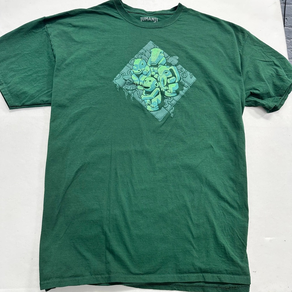 Jumanji Mens 2XL T-Shirt Green LootWear Exclusive Movie Graphic Tee Adventure